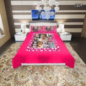 Print Holic Velvet Fabric Personalized Photo Bedsheet with 2 Pillow Covers | Gifting Bedsheet for All Occasions (8 color, 108x108 inch)