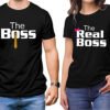 Men's & Women's Round Neck T-Shirt - The Boss - The Real Boss - Pack of 2-Couple T-Shirts